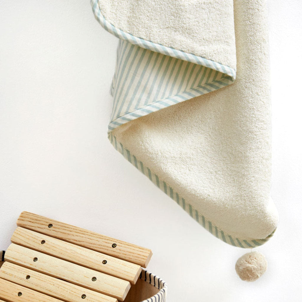 striped hooded towel stripes away sea