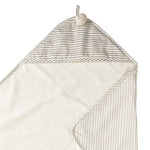 Striped Hooded Towel - Stripes Away Pebble Grey