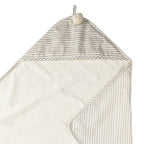 striped hooded towel stripes away pebble grey