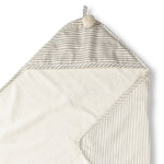 Striped Hooded Towel - Stripes Away Pebble Grey