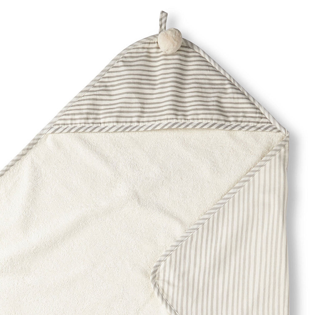 striped hooded towel stripes away pebble grey in neutrals pattern