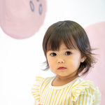 Sleeveless Ruffle One-Piece - Stripes Away Marigold