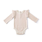 long sleeve ruffle one piece stripes away peony