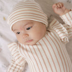 Long Sleeve Ruffle One-Piece - Stripes Away Peony