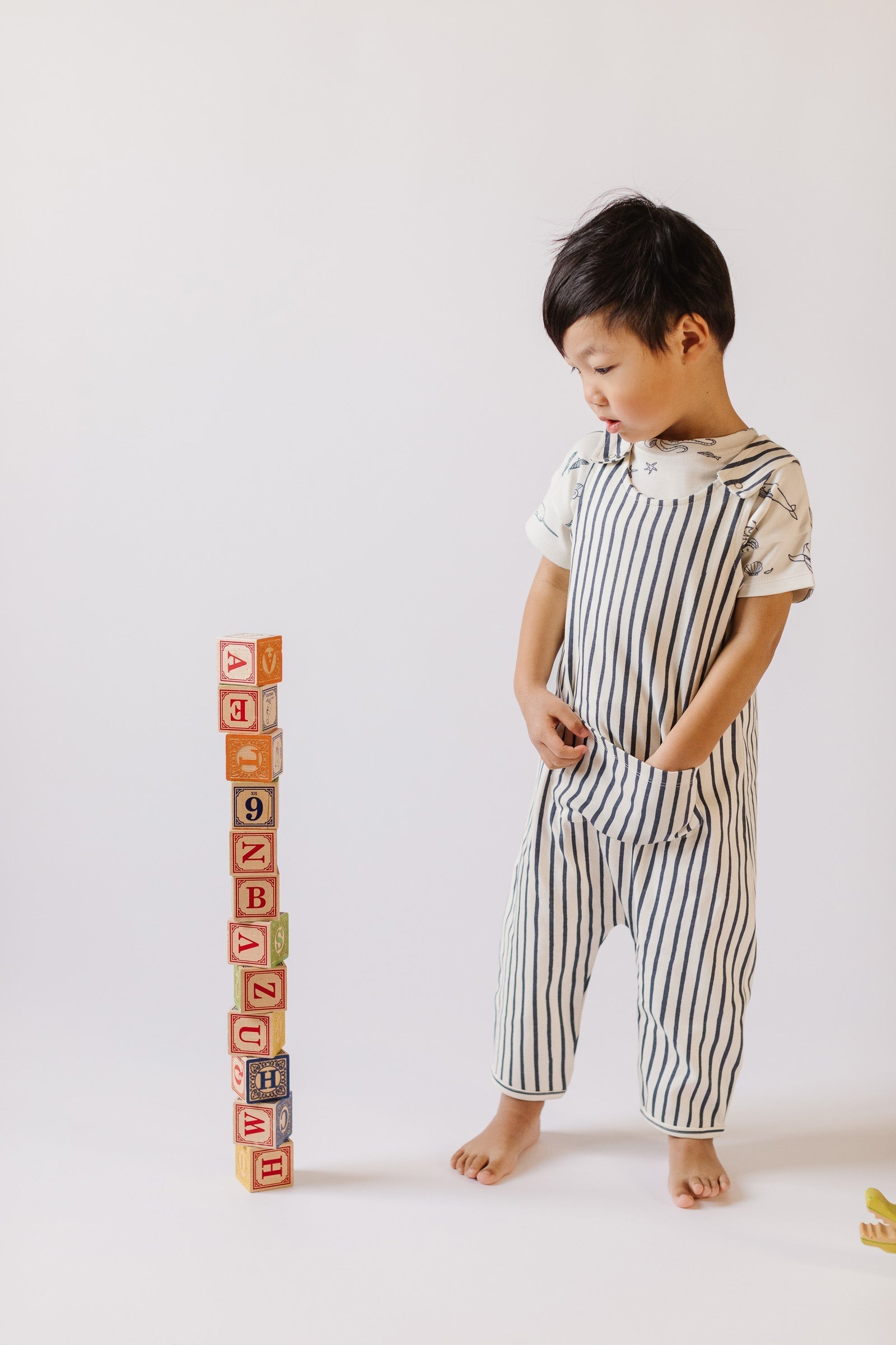 Overall - Stripes Away Ink Blue