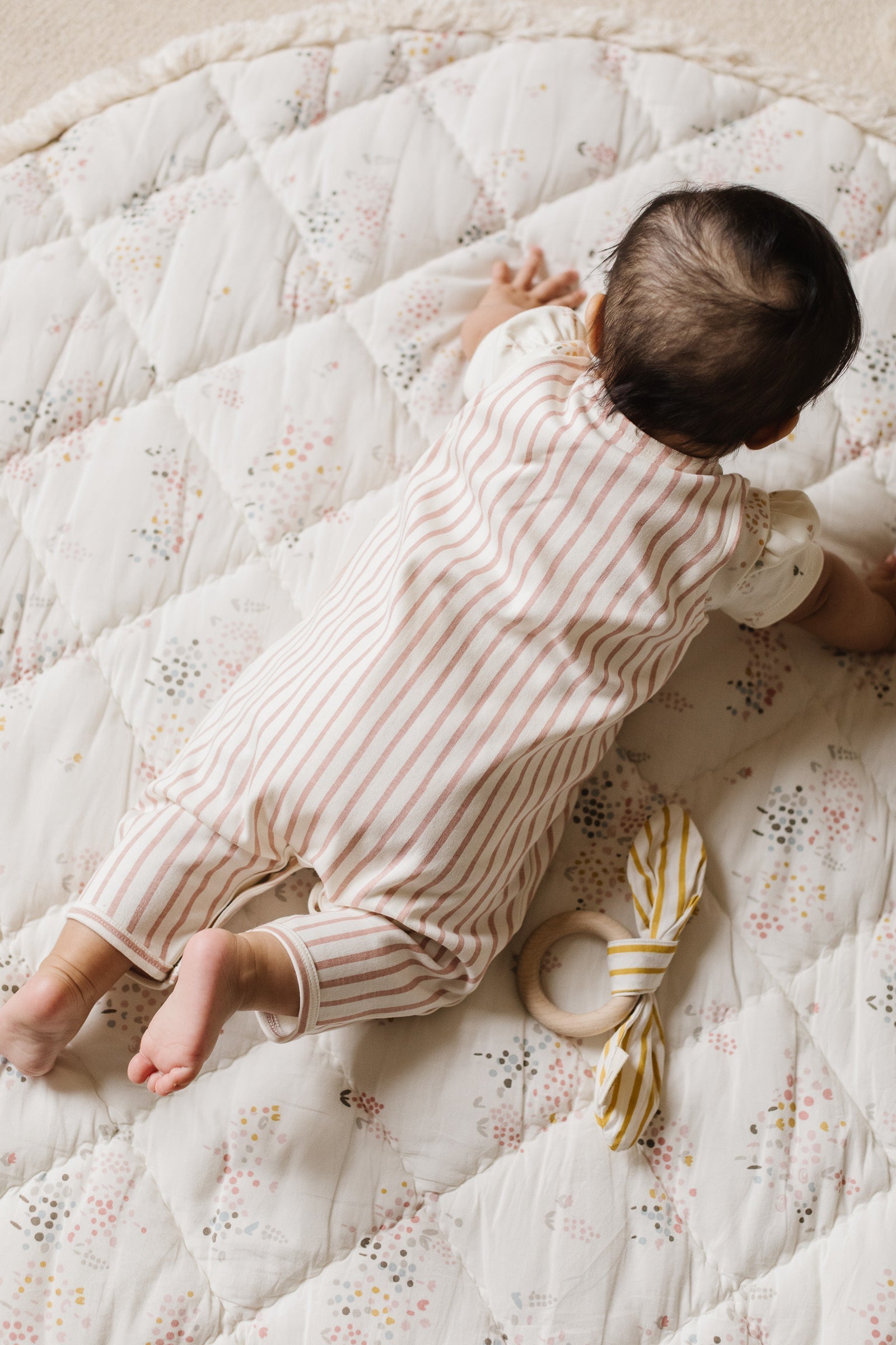 Overall - Stripes Away Peony