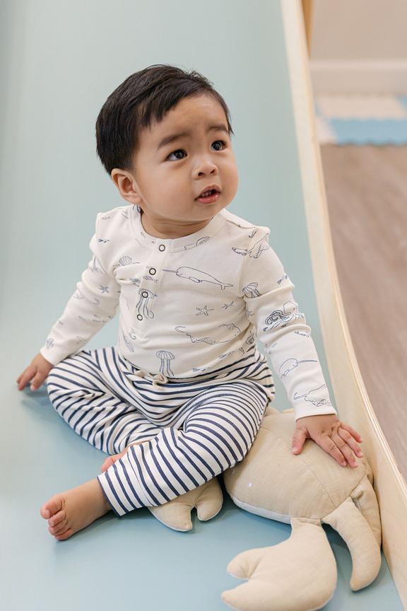 Harem Pant - Stripes Away Ink Blue