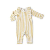 Ruffle Romper - Stripes Away Marigold