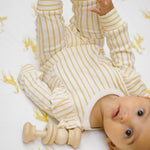 Ruffle Romper - Stripes Away Marigold