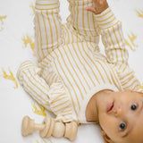 Ruffle Romper - Stripes Away Marigold