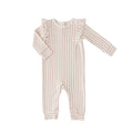 baby ruffle romper stripes away peony in pinks pattern