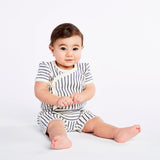 Short Sleeve Kimono One-Piece - Stripes Away Ink Blue