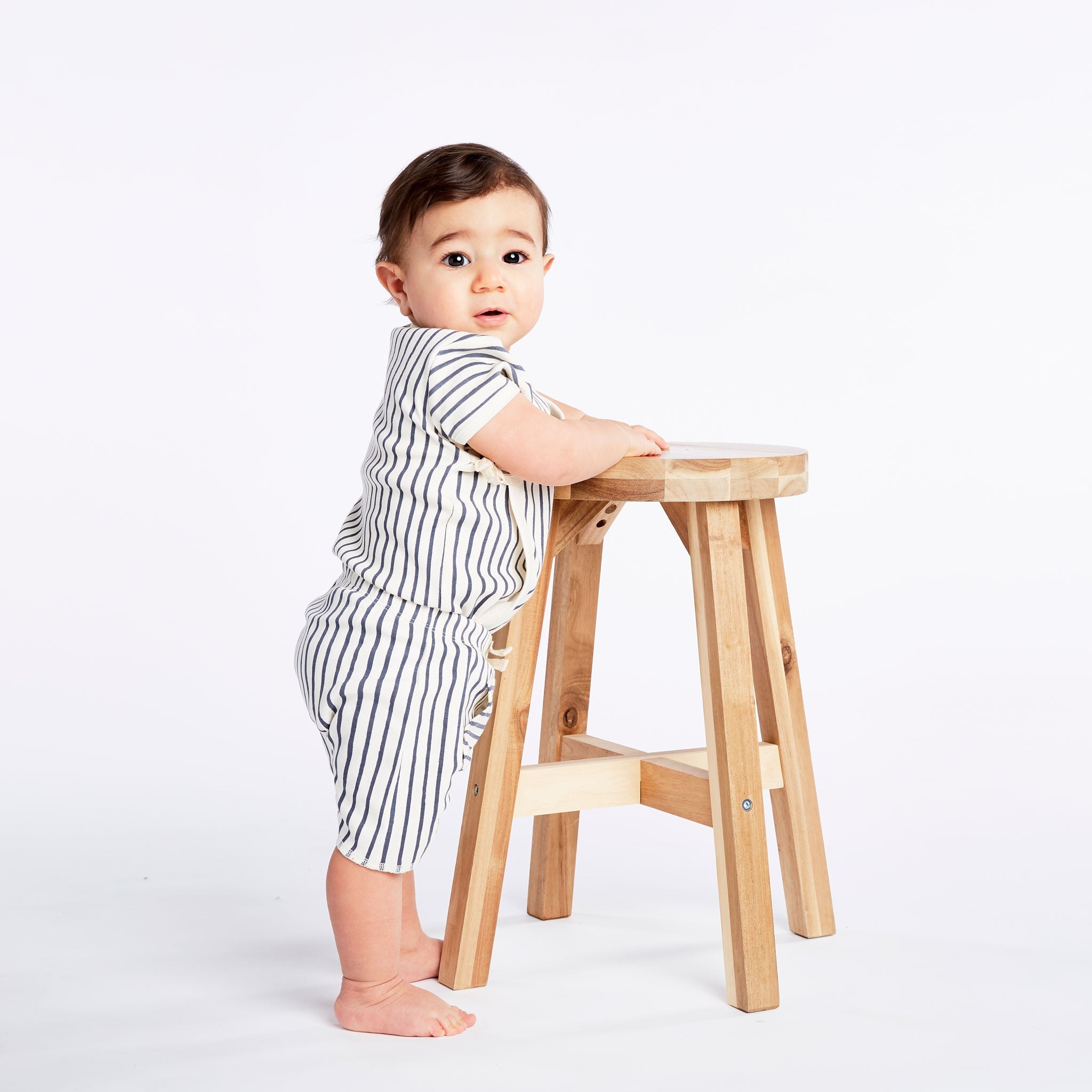 Kimono One-Piece - Stripes Away Ink Blue