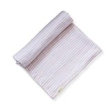 Organic Cotton Muslin Striped Swaddle - Stripes Away Petal