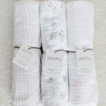 Organic Cotton Muslin Striped Swaddle - Stripes Away Petal