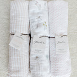 Organic Cotton Muslin Striped Swaddle - Stripes Away Petal