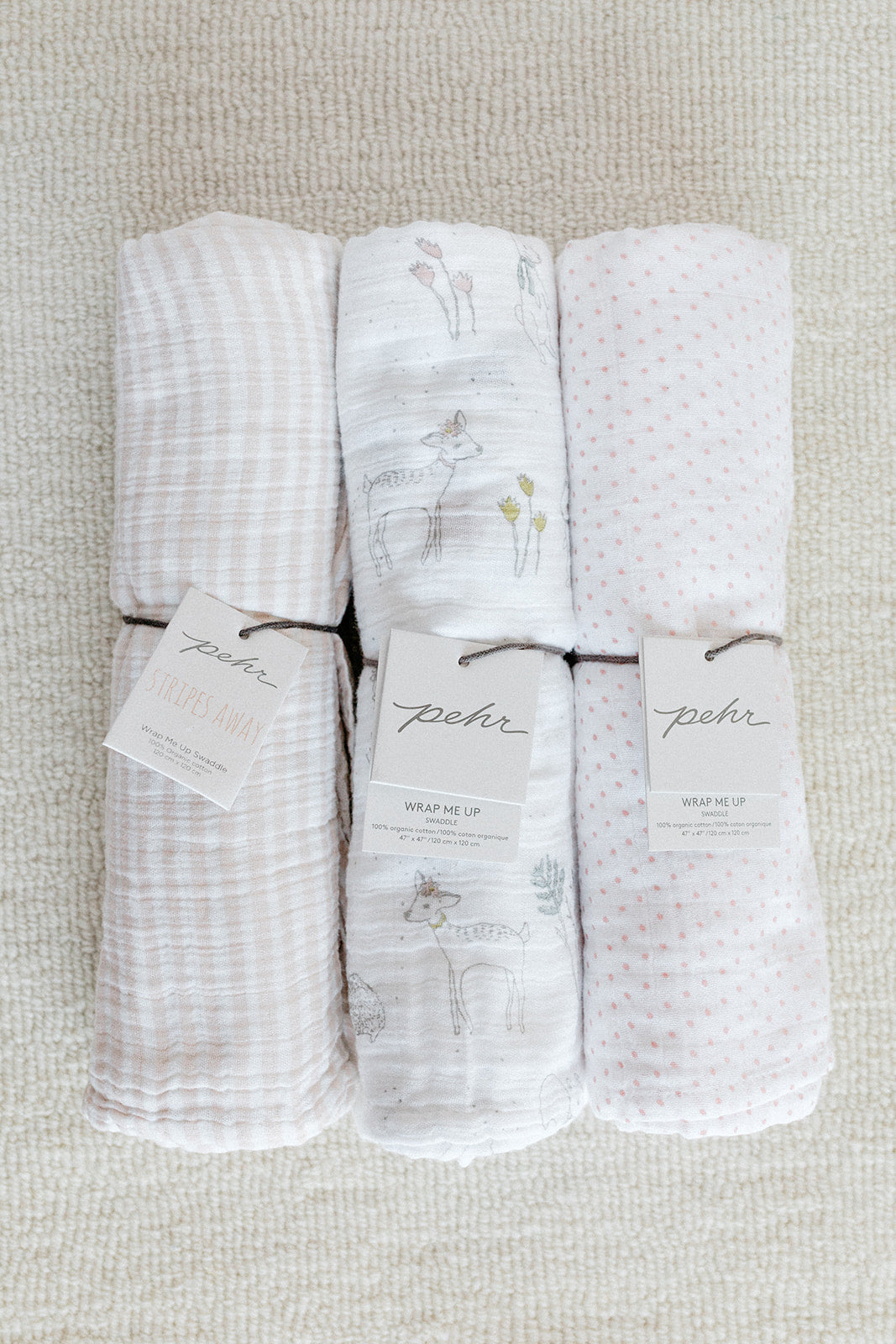 organic cotton muslin striped swaddle stripes away petal