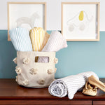 Organic Cotton Muslin Striped Swaddle - Stripes Away Sea