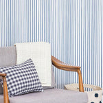 Chasing Paper X Pehr Wallpaper - Stripes Away Ink Blue