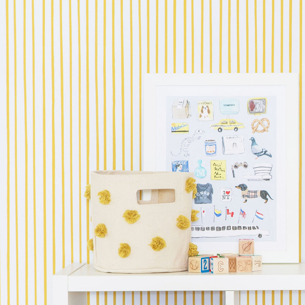 chasing paper x pehr wallpaper stripes away marigold