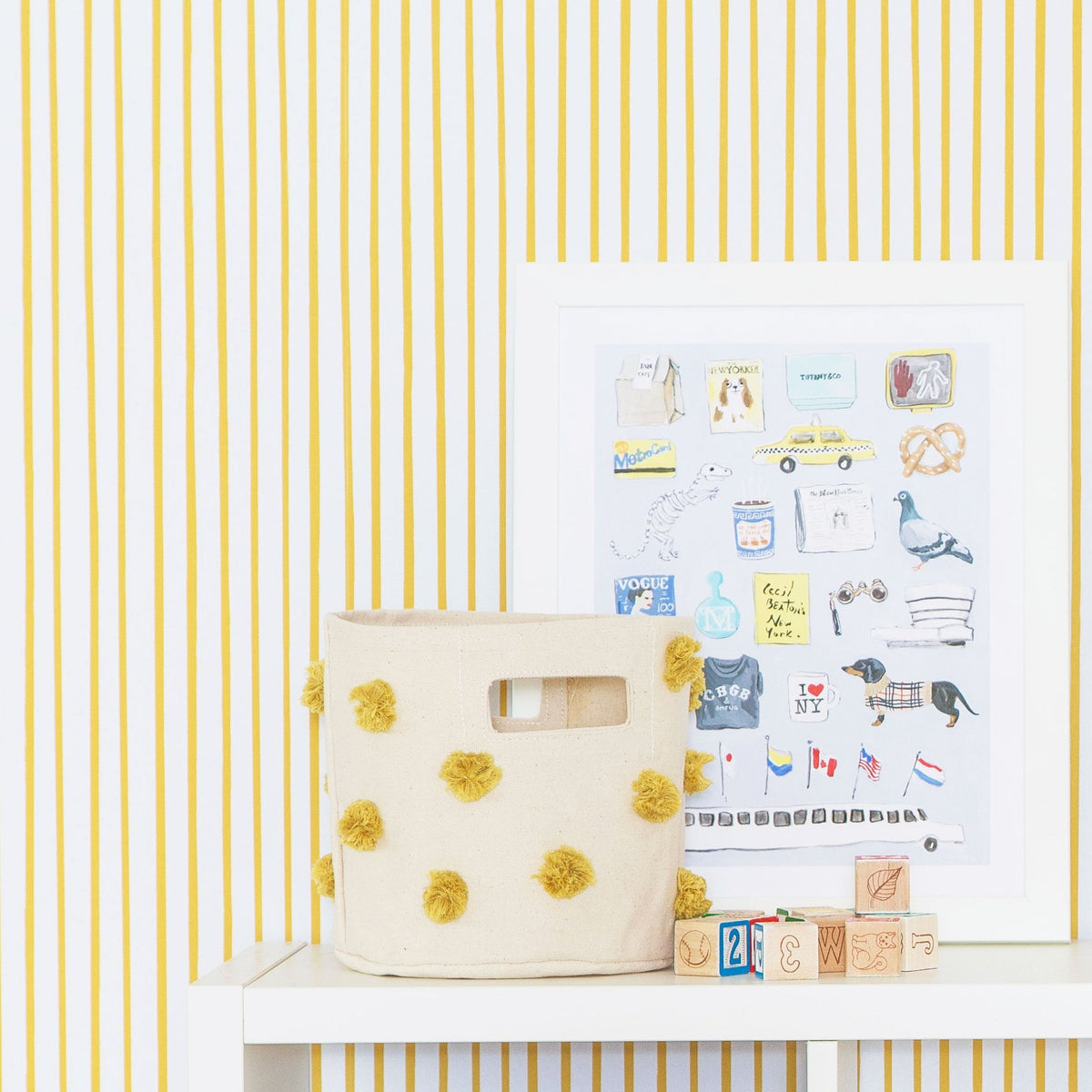 chasing paper x pehr wallpaper stripes away marigold