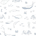 chasing paper x pehr wallpaper life aquatic in blues pattern