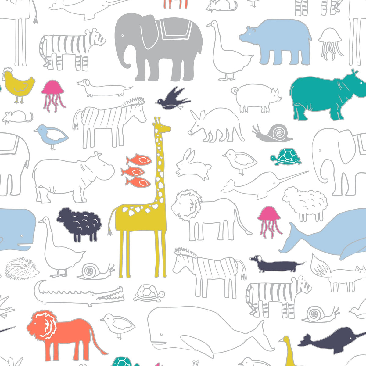 chasing paper x pehr wallpaper noah's ark in multi pattern