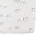 follow me crib sheet elephant in neutrals pattern