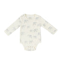 shoulder snap one piece follow me elephant in neutrals pattern