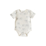 Short Sleeve Shoulder Snap One-Piece - Follow Me Elephant