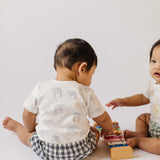 Short Sleeve Shoulder Snap One-Piece - Follow Me Elephant