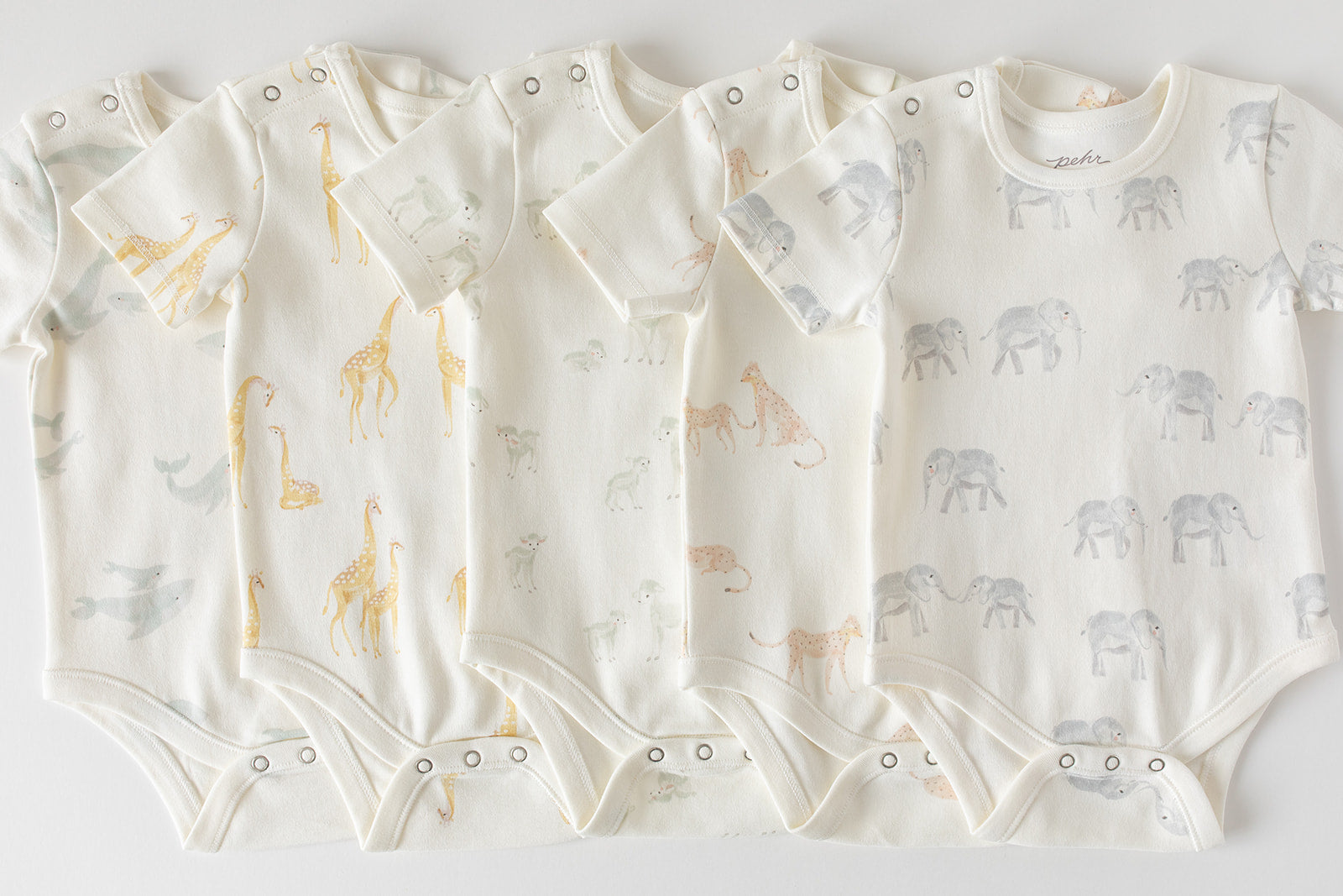 Short Sleeve Shoulder Snap One-Piece - Follow Me Whale