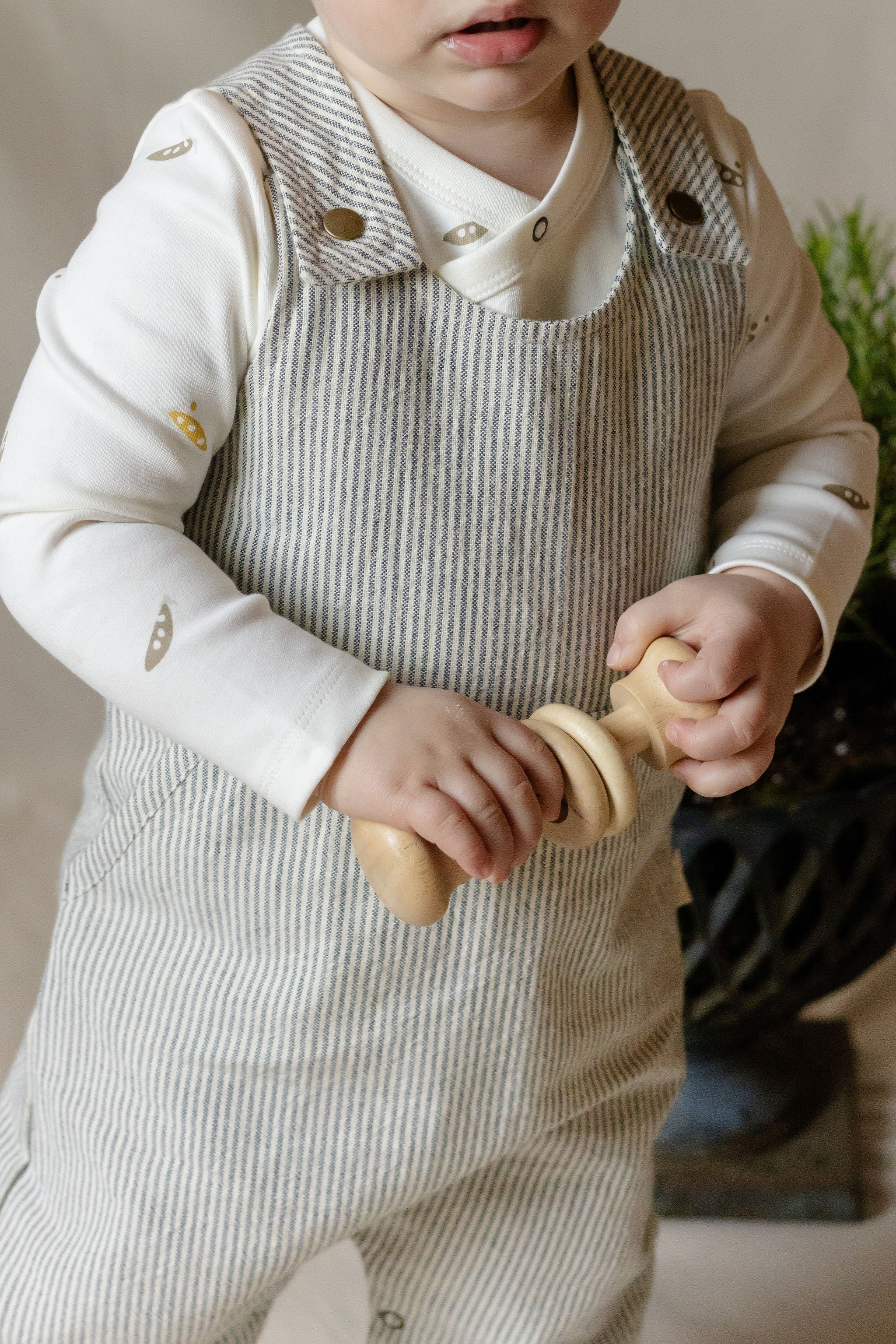 Pehr-Railroad Baby Overall-Railroad Stripe-3