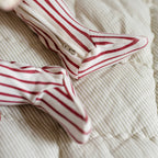 Ribbed Baby Sleeper - Stripes Away Berry- Up Close Footies