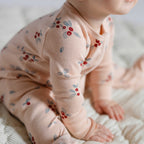 Ribbed Baby Sleeper - Berry Lane- Up Close Baby- Pink- Berries