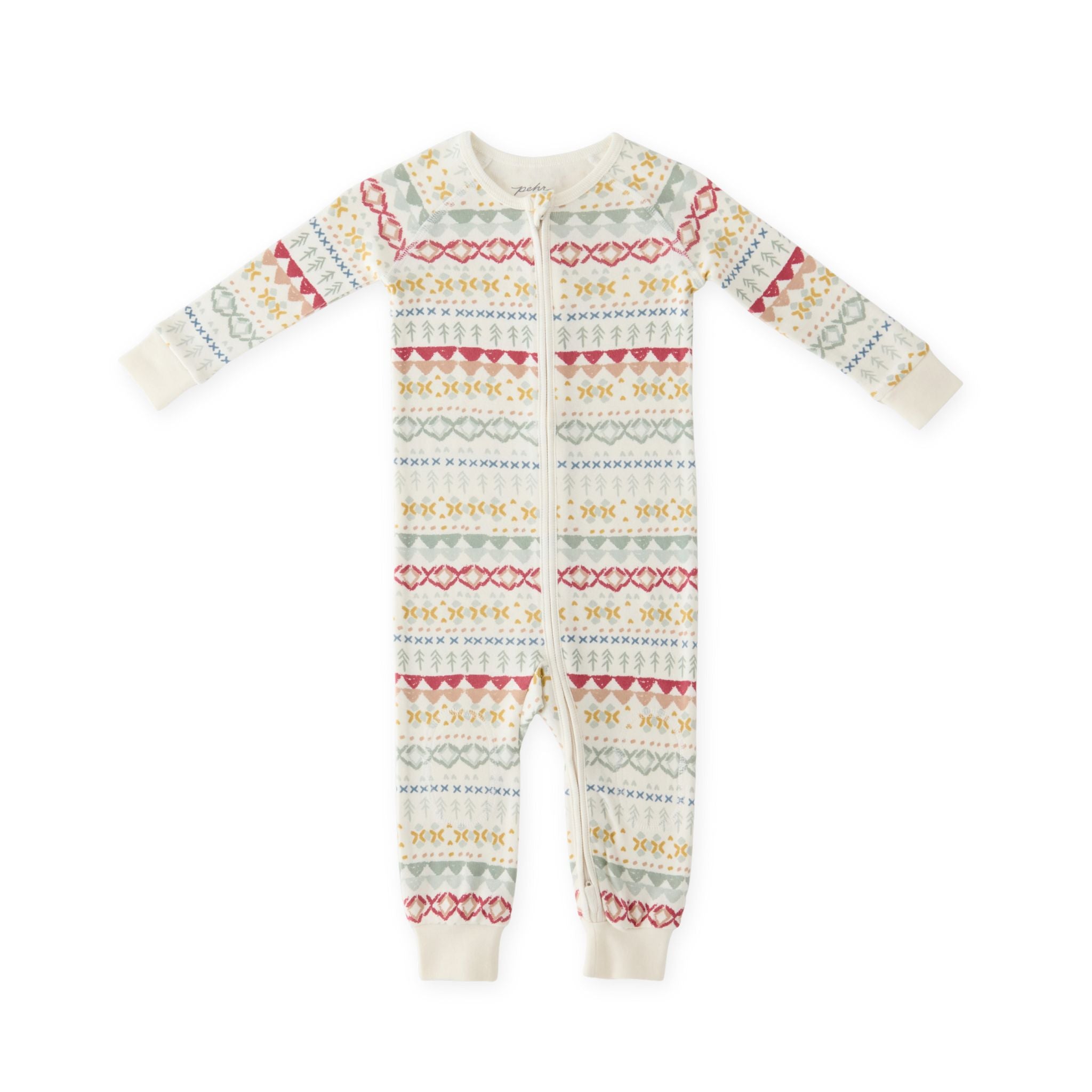 Pehr-Ribbed Baby Footless Sleeper-Fair Isle-1