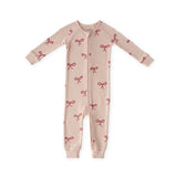 Pehr-Ribbed Baby Footless Sleeper-With a Bow-1