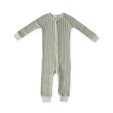 Pehr-Ribbed Baby Footless Sleeper-Stripes Away Evergreen-1