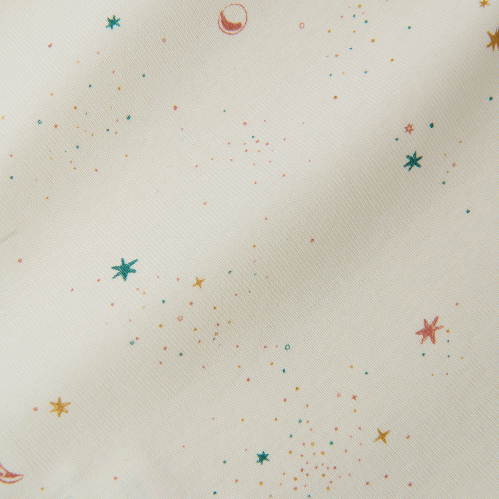 Ribbed Baby Footless Sleeper - Celestial- Up Close Print- Stars