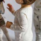 Ribbed Baby Footless Sleeper - Celestial- Up Close Toddler