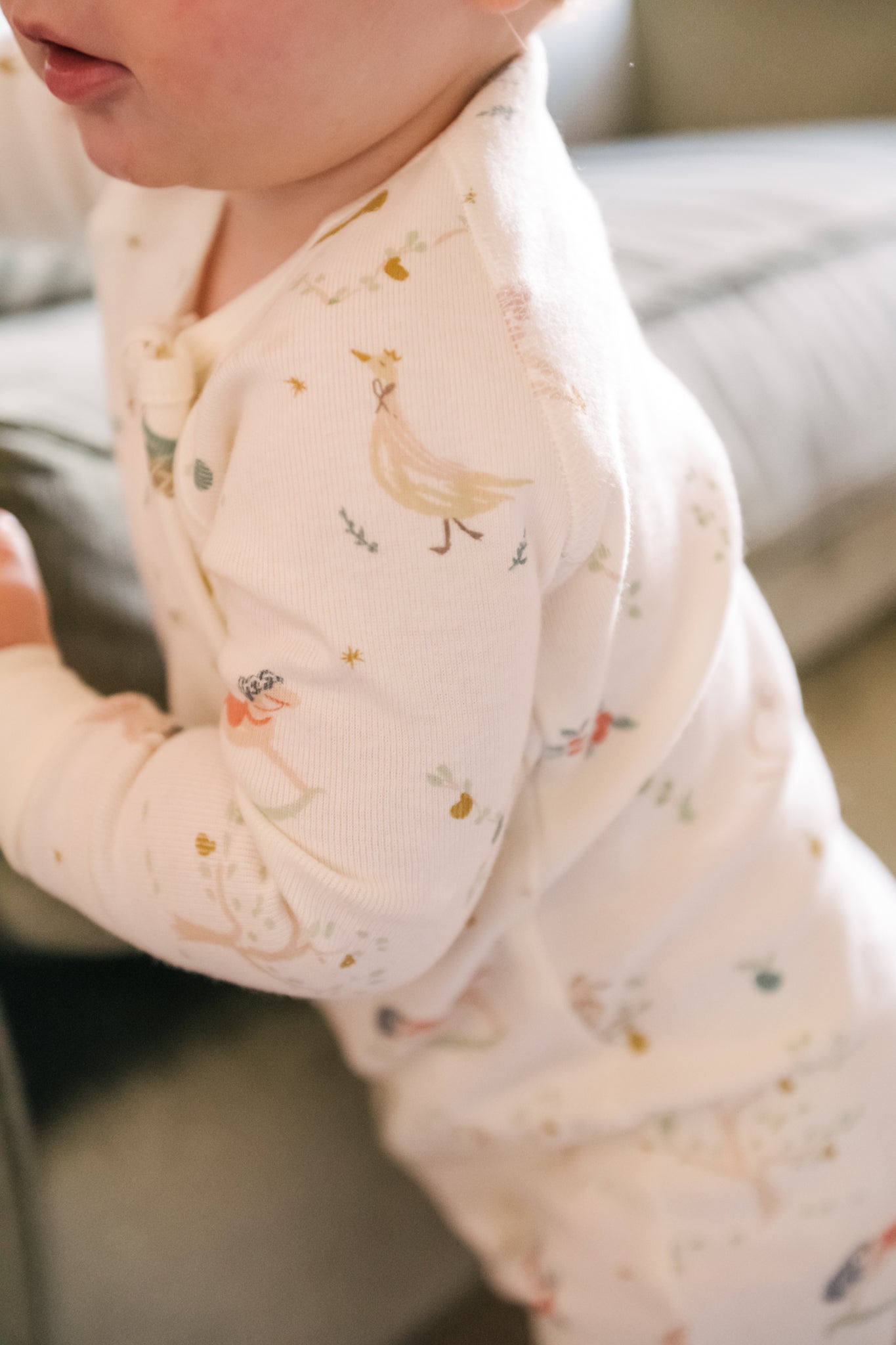 Pehr-Ribbed Baby Footless Sleeper-Partridge in a Pehr Tree-4