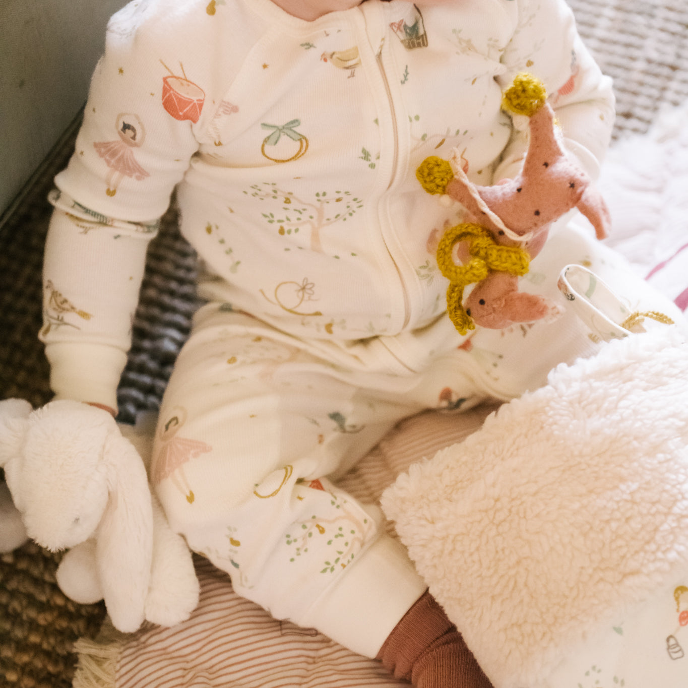 Pehr-Ribbed Baby Footless Sleeper-Partridge in a Pehr Tree-5