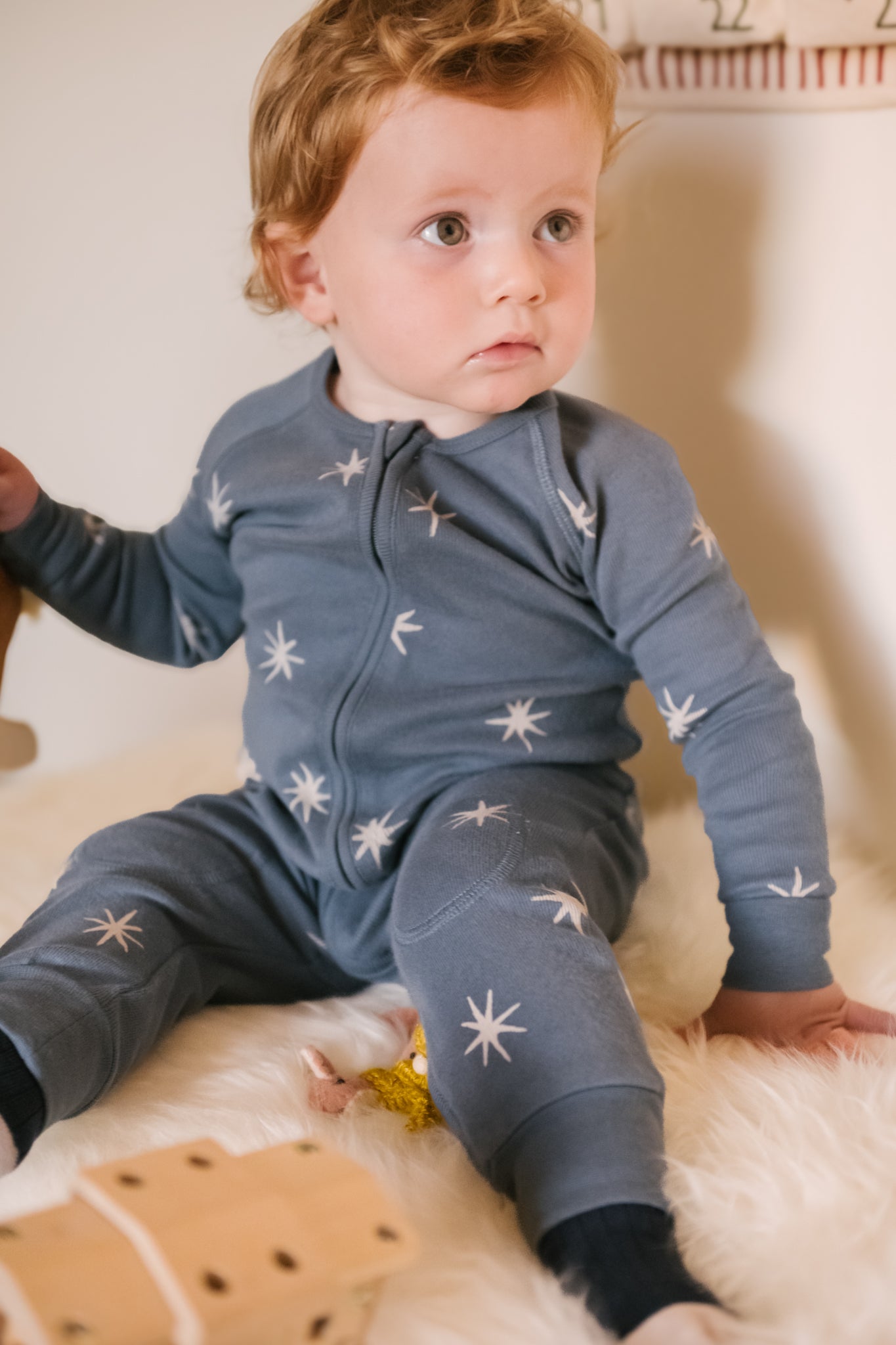 Pehr-Ribbed Baby Footless Sleeper-Starry Midnight-4