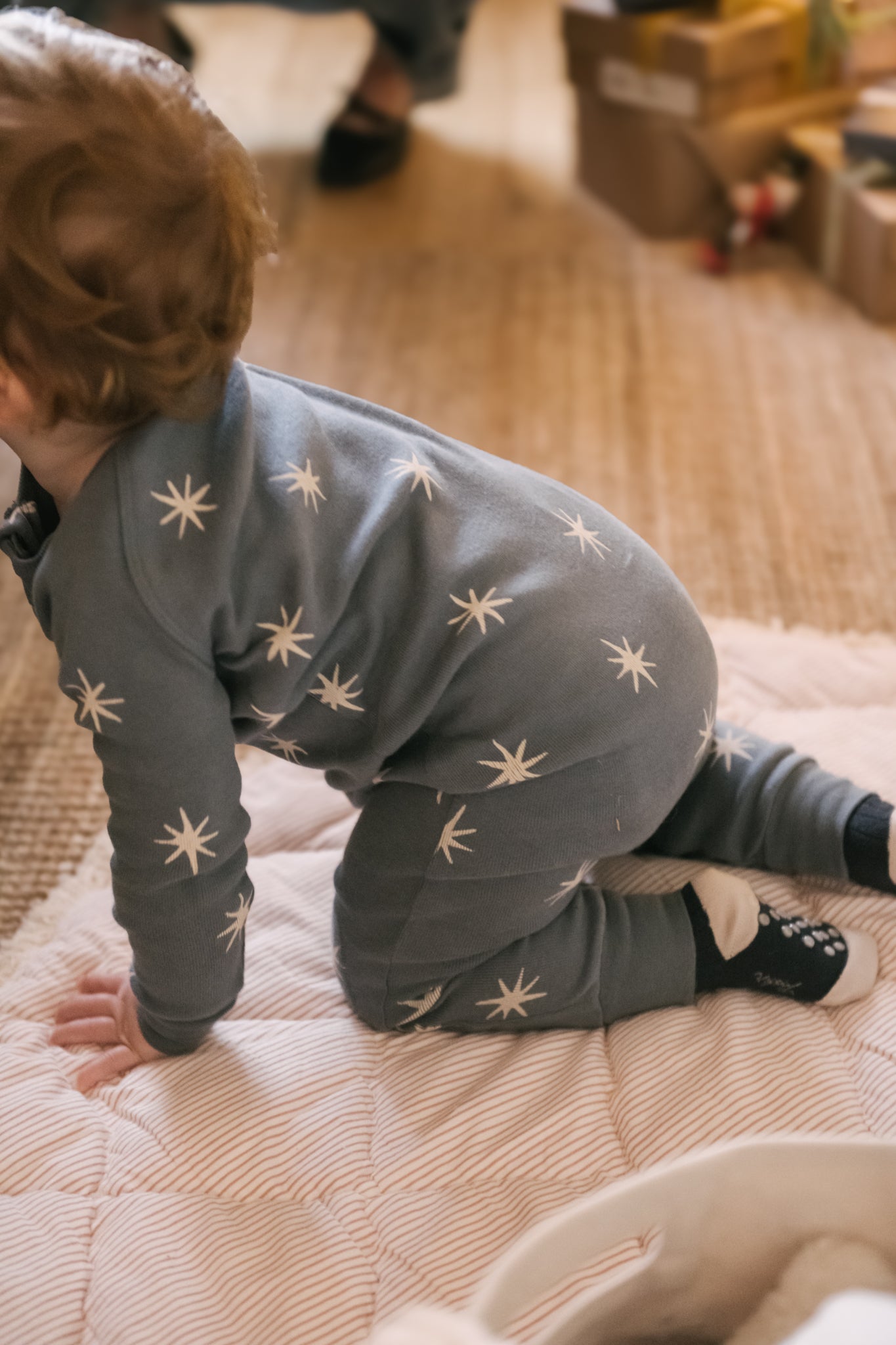 Pehr-Ribbed Baby Footless Sleeper-Starry Midnight-6