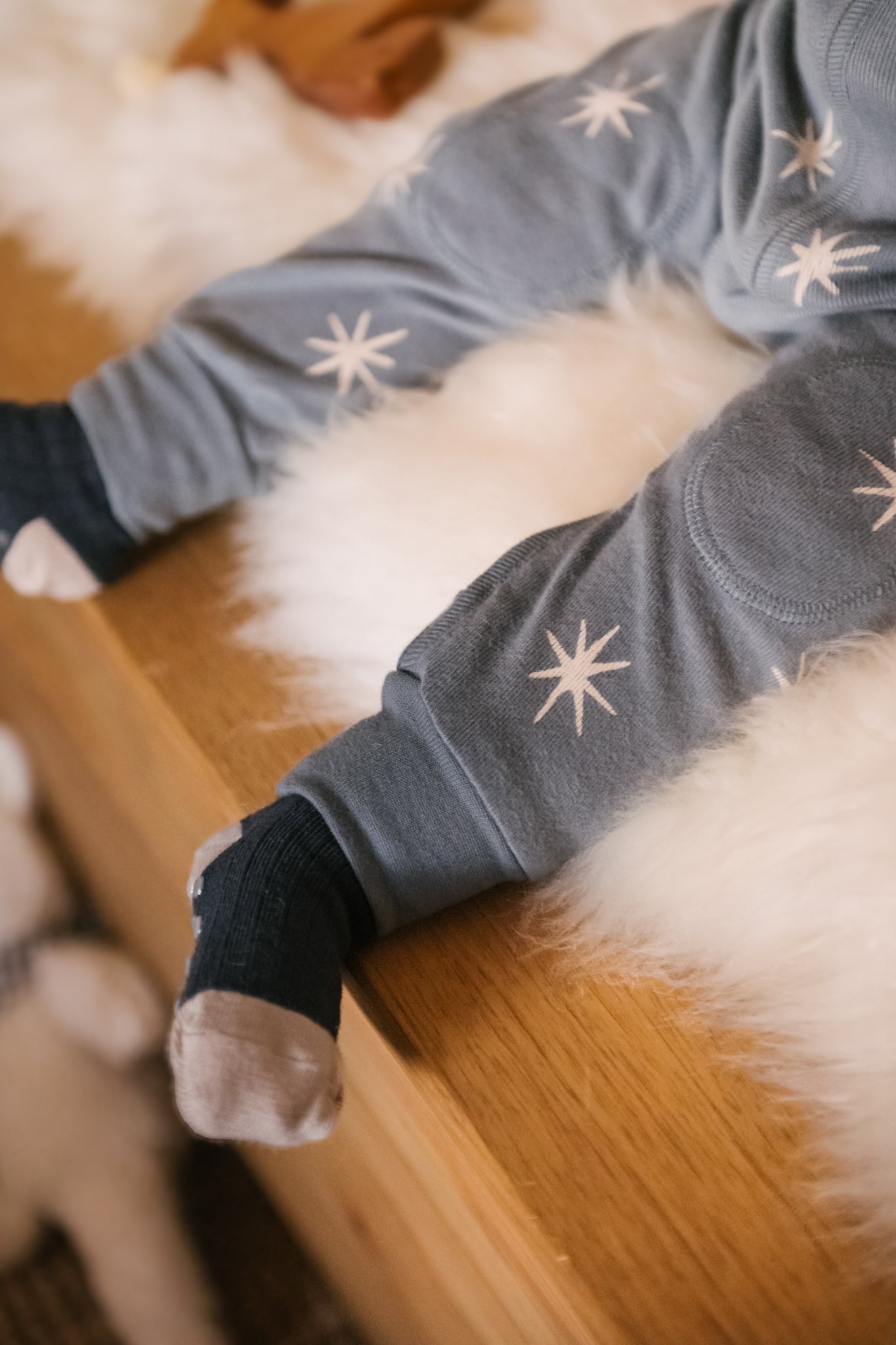 Pehr-Ribbed Baby Footless Sleeper-Starry Midnight-7