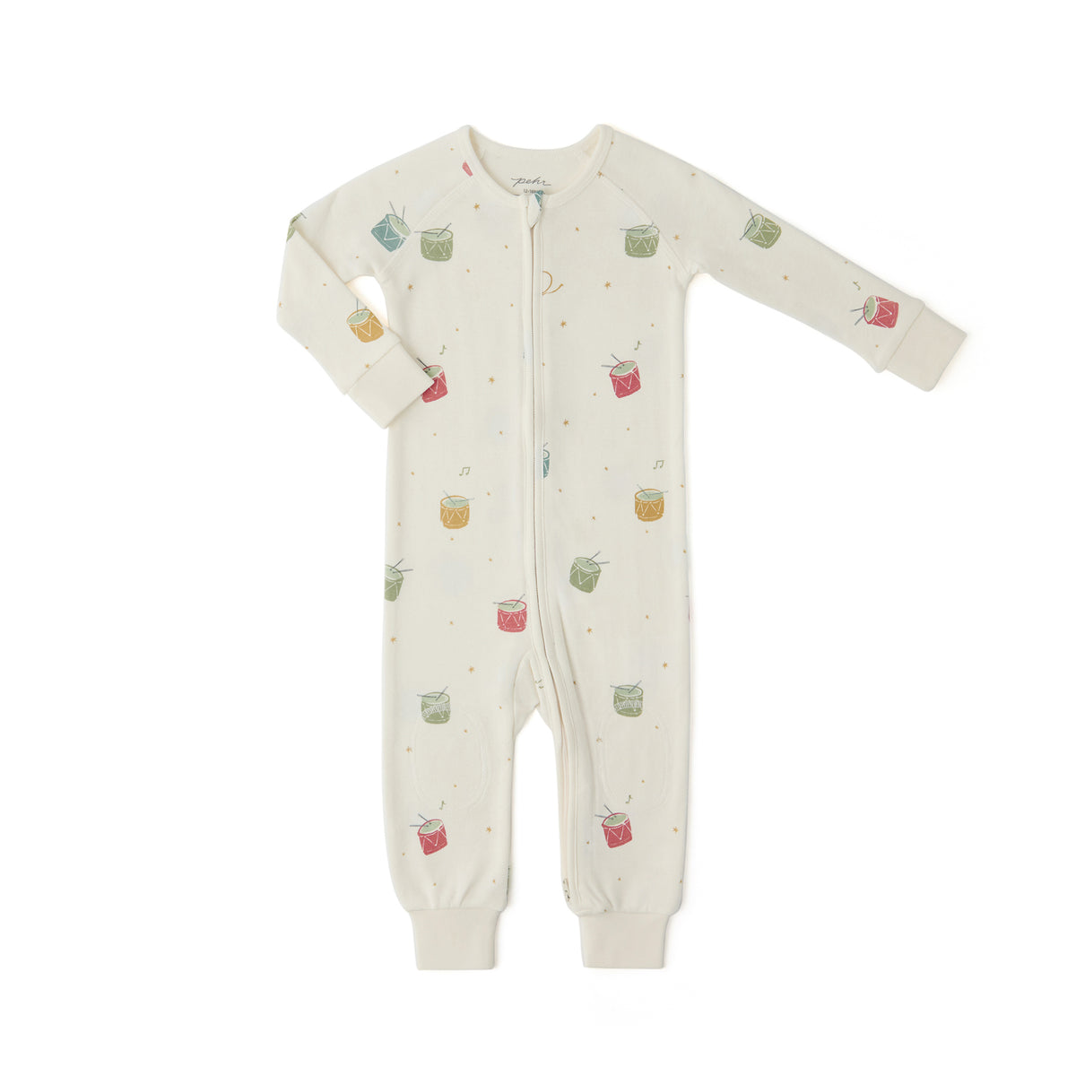 Ribbed Baby Footless Sleeper - Little Drummer- Front