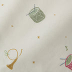 Ribbed Baby Footless Sleeper - Little Drummer- Up Close Print- Drums and Stars