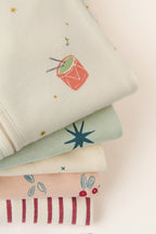 Ribbed Baby Footless Sleeper - Folded Stack of Pajamas- Holiday Collection