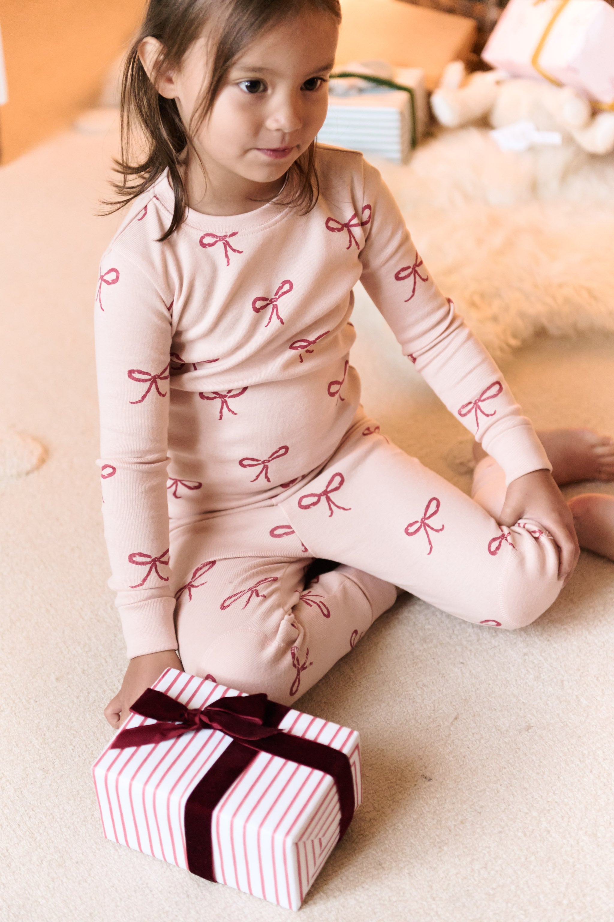 Pehr-Ribbed Toddler Pajama-With a Bow-3