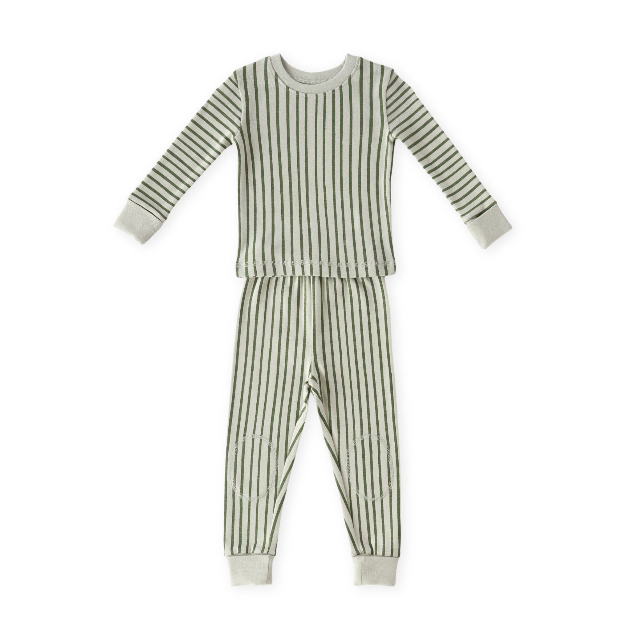 Pehr-Ribbed Kids Pajama-Stripes Away Evergreen-1